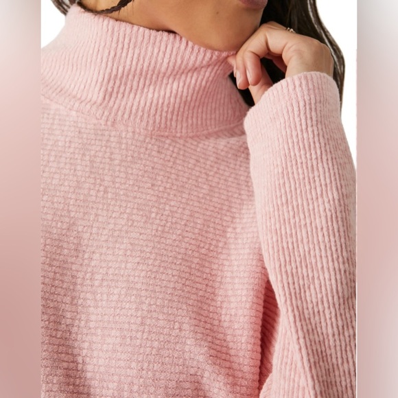 Free People Casey Sweater Rib knit tunic Heart Haze pink - Picture 3 of 15